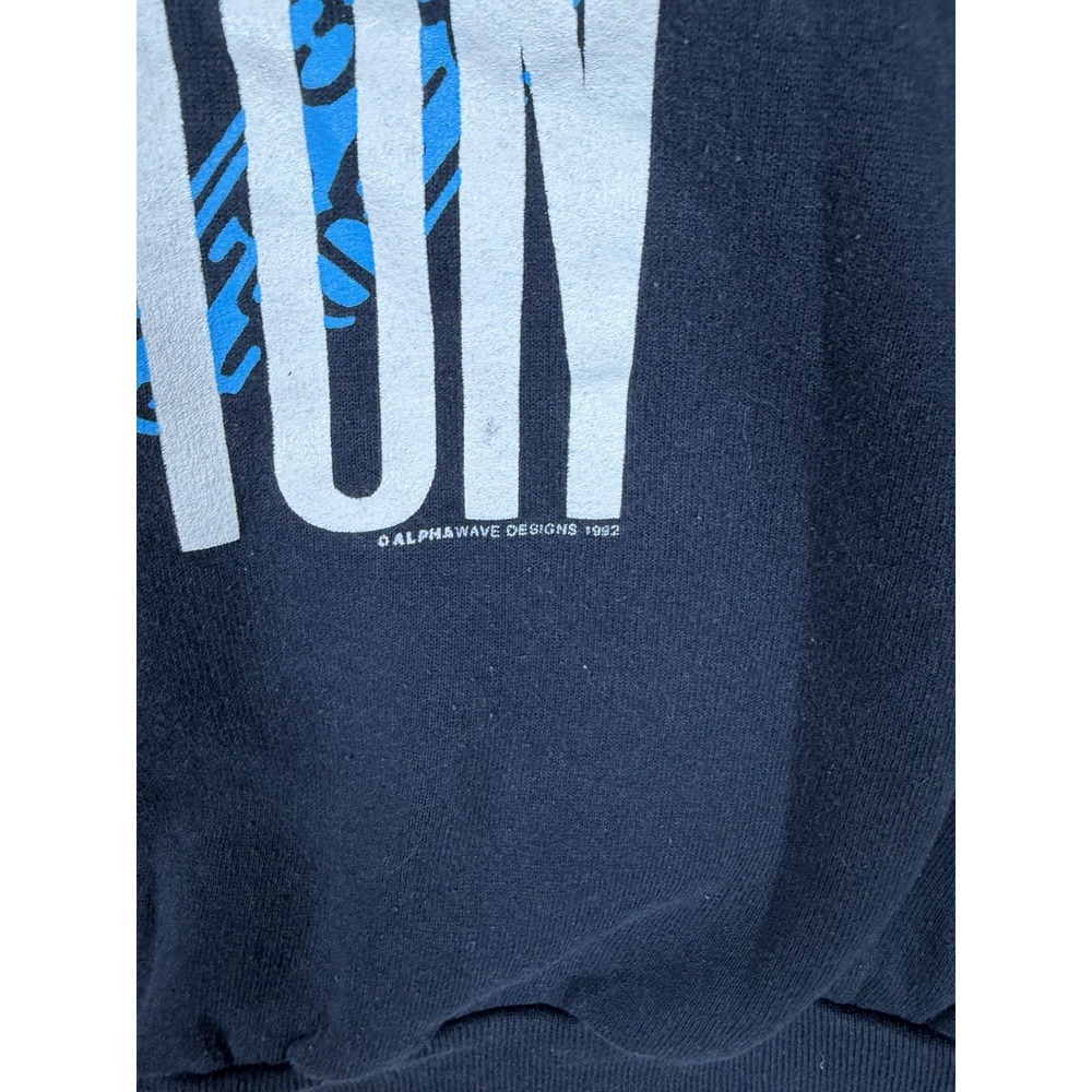 President Bill Clinton Saxophone Sweatshirt XL Black Vintage 1992 Cure For Blues - Picture 3 of 9